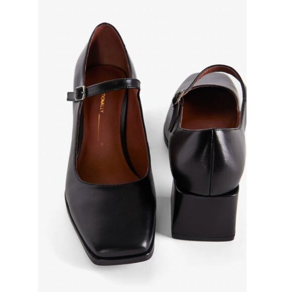 Intentionally Blank Christopher Mary Jane Heel Black Leather US 11 NEW $198 - Picture 5 of 15